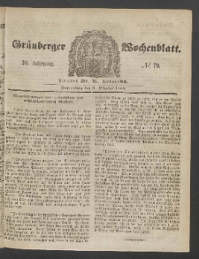 Grünberger Wochenblatt, No. 79. (5. Oktober 1854)