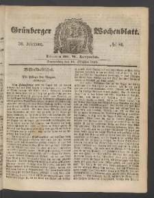 Grünberger Wochenblatt, No. 81. (12. Oktober 1854)