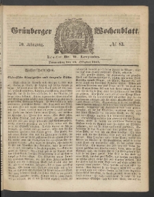Grünberger Wochenblatt, No. 83. (19. Oktober 1854)