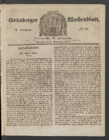 Grünberger Wochenblatt, No. 88. (6. November 1854)