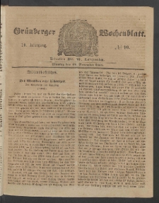 Grünberger Wochenblatt, No. 90. (13. November 1854)