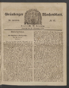 Grünberger Wochenblatt, No. 92. (20. November 1854)
