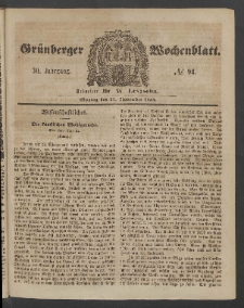 Grünberger Wochenblatt, No. 94. (27. November 1854)