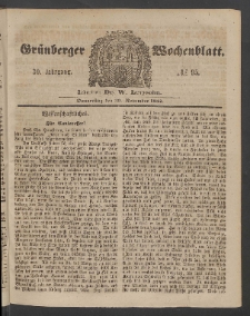 Grünberger Wochenblatt, No. 95. (30. November 1854)