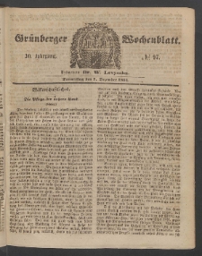 Grünberger Wochenblatt, No. 97. (7. Dezember 1854)