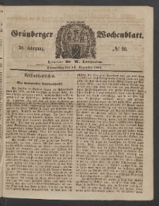 Grünberger Wochenblatt, No. 99. (14. Dezember 1854)