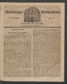 Grünberger Wochenblatt, No. 4. (11. Januar 1855)