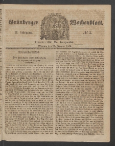 Grünberger Wochenblatt, No. 5. (15. Januar 1855)