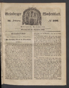 Grünberger Wochenblatt, No. 100. (16. Dezember 1850)