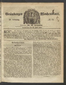 Grünberger Wochenblatt, No. 52. (30. Juni 1853)