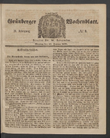 Grünberger Wochenblatt, No. 9. (29. Januar 1855)