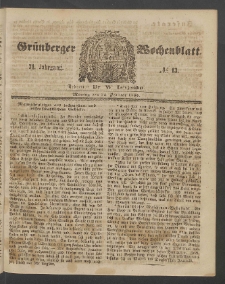 Grünberger Wochenblatt, No. 13. (12. Februar 1855)