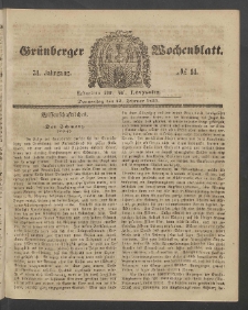 Grünberger Wochenblatt, No. 14. (15. Februar 1855)