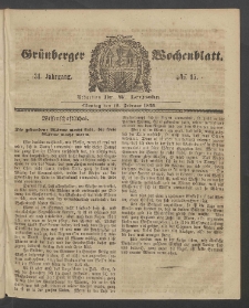 Grünberger Wochenblatt, No. 15. (18. Februar 1855)