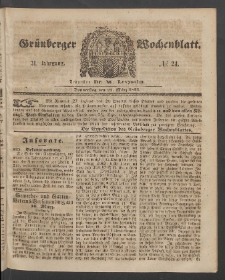 Grünberger Wochenblatt, No. 24. (22. März 1855)