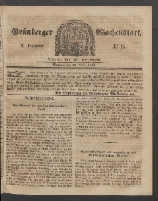 Grünberger Wochenblatt, No. 25. (26. März 1855)