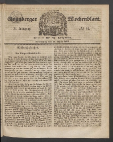 Grünberger Wochenblatt, No. 34. (26. April 1855)