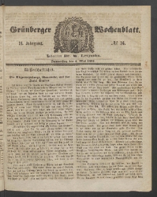 Grünberger Wochenblatt, No. 36. (3. Mai 1855)