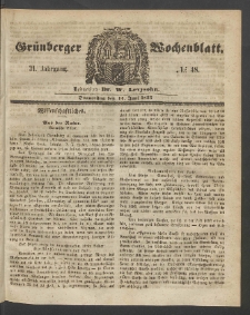 Grünberger Wochenblatt, No. 48. (14. Juni 1855)