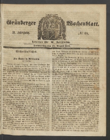 Grünberger Wochenblatt, No. 68. (23. August 1855)