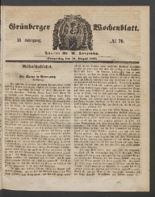 Grünberger Wochenblatt, No. 70. (30. August 1855)