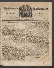 Grünberger Wochenblatt, No. 73. (10. September 1855)
