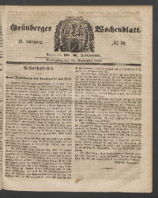 Grünberger Wochenblatt, No. 76. (20. September 1855)