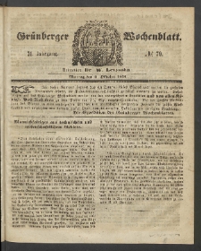 Grünberger Wochenblatt, No. 79. (1. Oktober 1855)