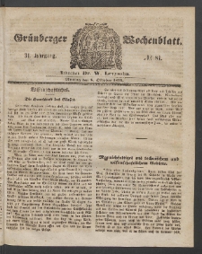 Grünberger Wochenblatt, No. 81. (8. Oktober 1855)