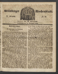 Grünberger Wochenblatt, No. 94. (22. November 1855)