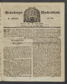 Grünberger Wochenblatt, No. 104. (31. Dezember 1855)