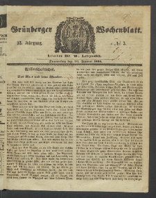 Grünberger Wochenblatt, No. 3. (10. Januar 1856)
