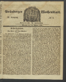 Grünberger Wochenblatt, No. 4. (14. Januar 1856)