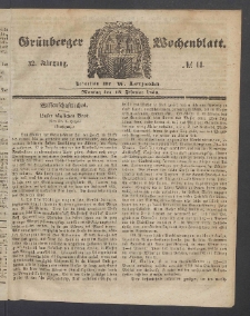 Grünberger Wochenblatt, No. 14. (18. Februar 1856)
