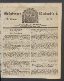 Grünberger Wochenblatt, No. 23. (20. März 1856)