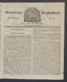 Grünberger Wochenblatt, No. 28. (7. April 1856)