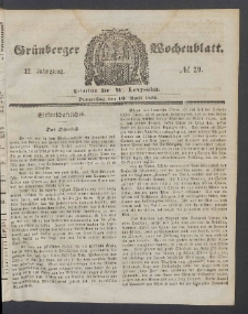 Grünberger Wochenblatt, No. 29. (10. April 1856)