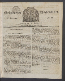 Grünberger Wochenblatt, No. 33. (24. April 1856)