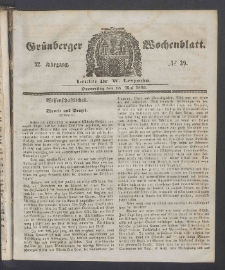 Grünberger Wochenblatt, No. 39. (15. Mai 1856)