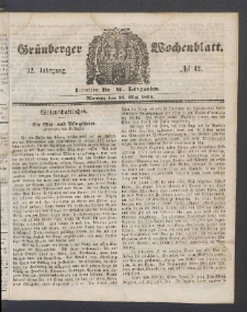 Grünberger Wochenblatt, No. 42. (26. Mai 1856)