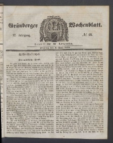 Grünberger Wochenblatt, No. 46. (9. Juni 1856)