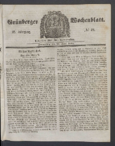 Grünberger Wochenblatt, No. 49. (19. Juni 1856)