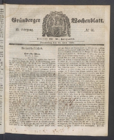 Grünberger Wochenblatt, No. 51. (26. Juni 1856)