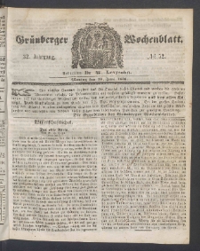 Grünberger Wochenblatt, No. 52. (30. Juni 1856)