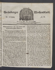 Grünberger Wochenblatt, No. 77. (25. September 1856)