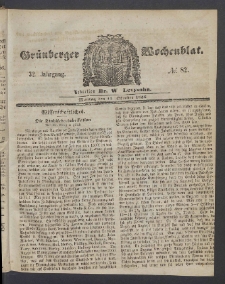 Grünberger Wochenblatt, No. 82. (13. Oktober 1856)