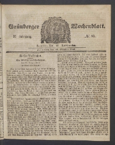 Grünberger Wochenblatt, No. 83. (16. Oktober 1856)