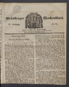 Grünberger Wochenblatt, No. 86. (27. Oktober 1856)