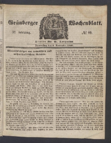 Grünberger Wochenblatt, No. 89. (6. November 1856)