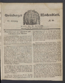 Grünberger Wochenblatt, No. 90. (10. November 1856)